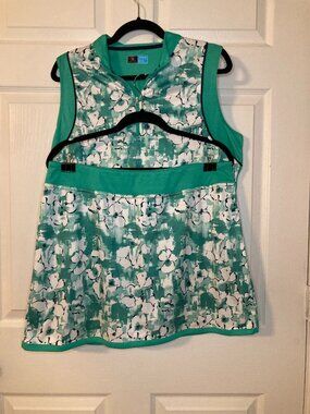PGA Tour Women's Green Floral Athletic Tank/Skort Matching Golf Set - Size XL